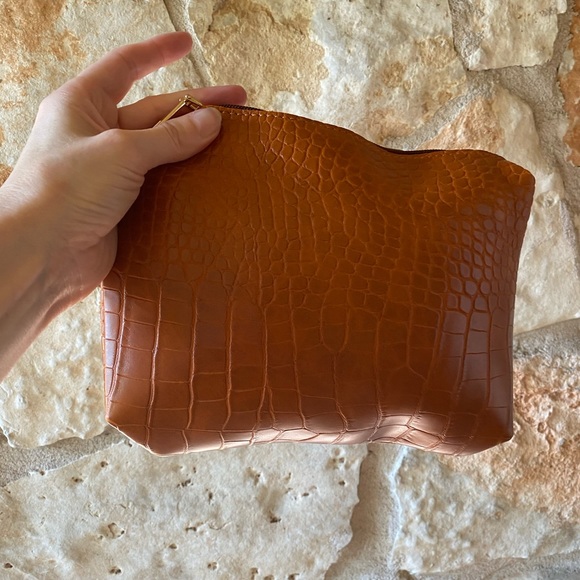 New! Faux Crocodile Cognac bag and clutch - Picture 8 of 8